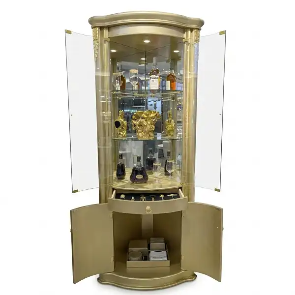 Meuble bar d’angle avec rangement bouteilles et verres