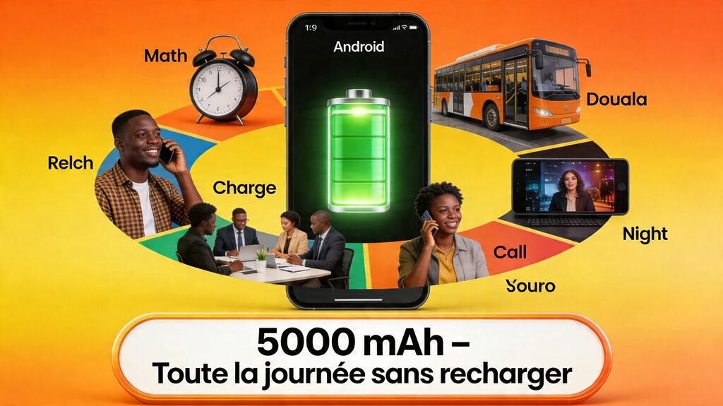 smartphone avec grande batterie pour usage quotidien au Cameroun