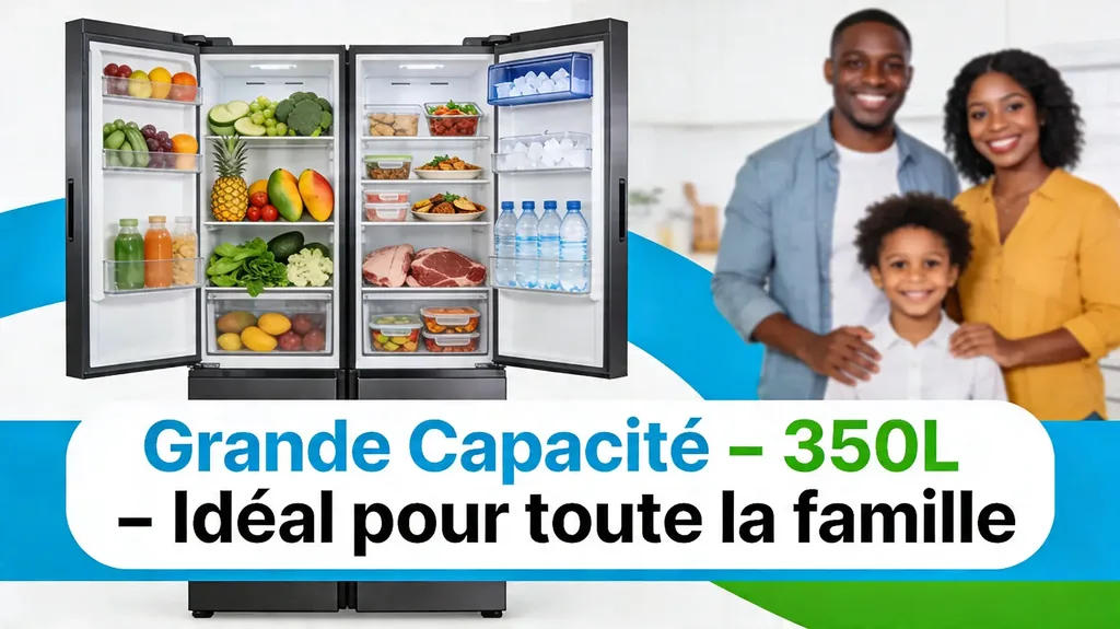 réfrigérateur familial avec grande capacité de stockage au Cameroun