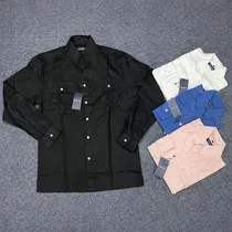 Détail poches poitrine chemise Faconnable boutons ton sur ton