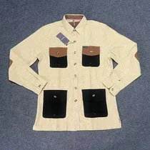 Chemise Faconnable beige avec renforts aux coudes