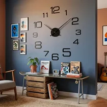 Horloge autocollante décorative grand format salon