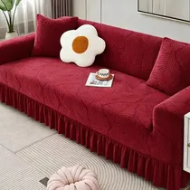 housse canapé protection complète tissu extensible rouge