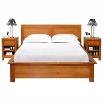 Lit en bois massif merisier style contemporain