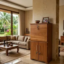 Meuble bar bois élégant pour maison au Cameroun