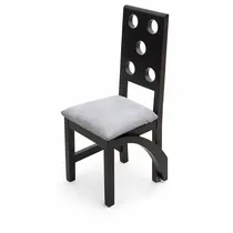 chaises salle à manger bois foncé avec coussins clairs confortables