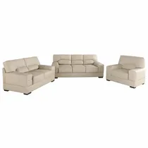 Canapé cuir 3+2+1 avec têtières ajustables