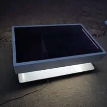 Table basse moderne avec rangement et lumière LED intégrée