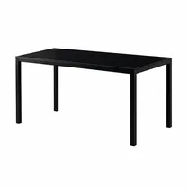 Table moderne verre noir avec chaises élégantes