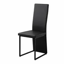 chaises élégantes Salle à manger contemporaine noire avec structure métallique