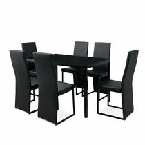 Ensemble salle à manger design noir minimaliste 6 places