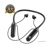 Casque Neck 01 Mois Bluetooth noir autour du cou en usage quotidien