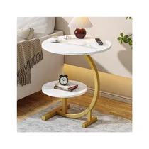 Table de nuit compacte avec double étagère rangement