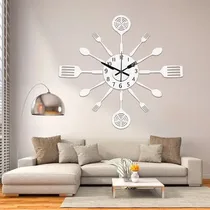 Horloge murale originale salle à manger style cuillère fourchette
