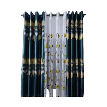 Rideaux occultants double couche bleu – vue complète