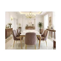 Salle à manger 6 places moderne avec table en bois et chaises élégantes design intérieur