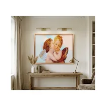 tableau décoratif enfants anges cadre bois mural