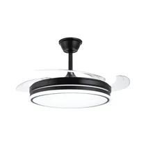 Plafonnier ventilateur pales rétractables fermé