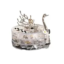 Organisateur de bijoux rotatif 360° avec compartiments transparents