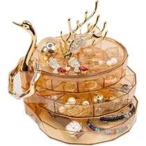 Boîte décorative pour accessoires féminins avec support cygne