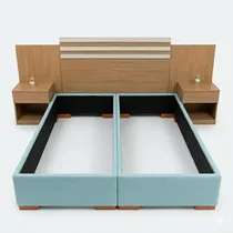 Lit rembourré moderne bleu en PVC pour chambre contemporaine