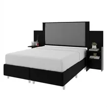 Ensemble tête de lit avec rangement intégré et sommier confortable