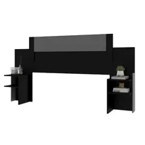 Tête de lit TL-0745 noire avec niches de rangement modernes