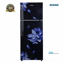 Réfrigérateur Ocean 258L double porte noir motif floral