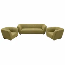 Salon complet vert olive tissu texturé