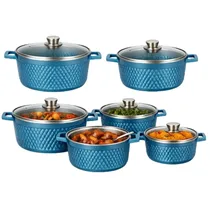 Ensemble de cocottes Huochu noir antiadhésif pour cuisine moderne