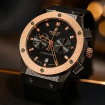Montre Hublot Genève noire avec bracelet élégant