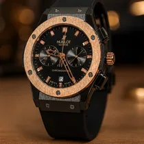 Vue rapprochée du cadran de la montre Hublot Genève