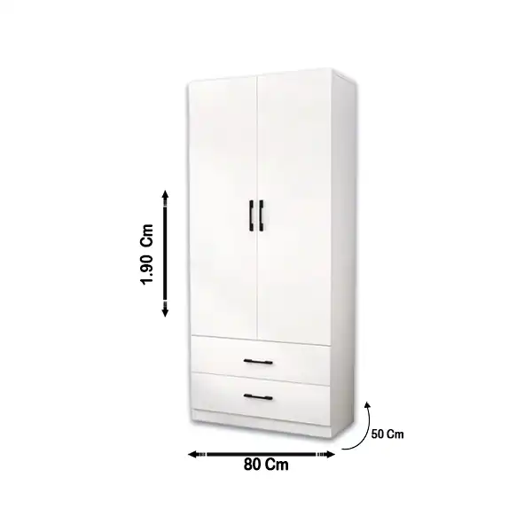 Armoire de rangement moderne avec poignées noires en métal