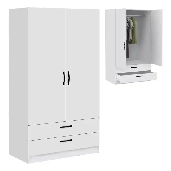 Meuble de rangement chambre coloris blanc mat