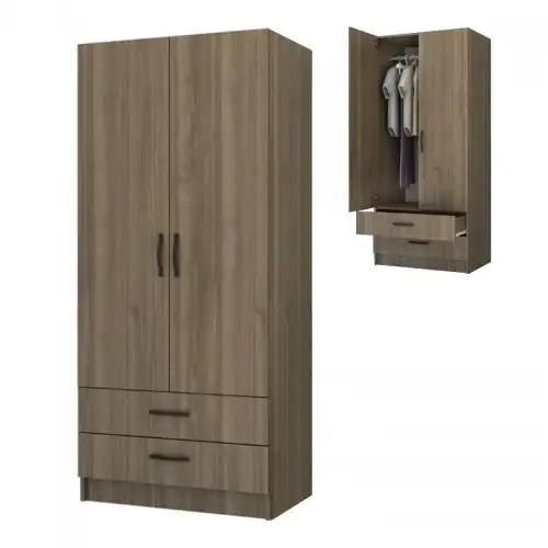 Armoire élégante pour chambre adulte finition noyer