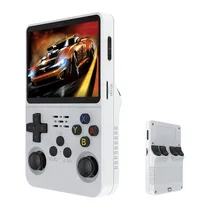Game Console R36S noire avec interface de sélection de jeux rétro