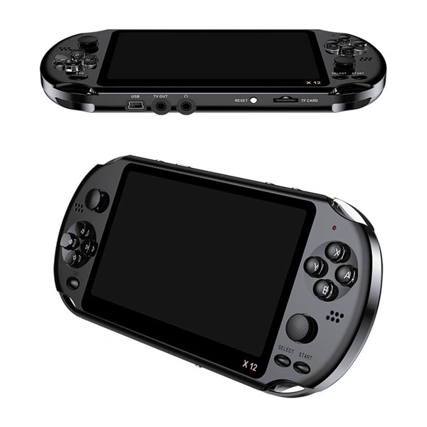 Vue avant de la console rétro Game Player Consol X12 portable