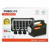 Kit d'éclairage solaire Yobolife avec radio FM et Bluetooth