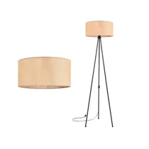 Lampadaire design scandinave pour salon avec structure trépied noire.