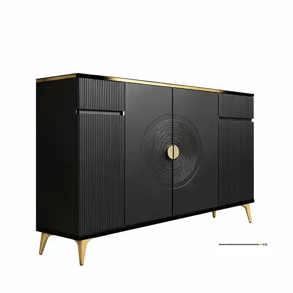 Buffet de rangement contemporain avec façades rainurées