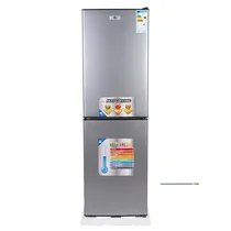 Réfrigérateur combiné ND 196L argenté à deux portes vue de face
