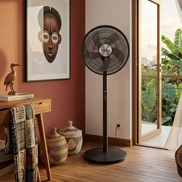 Ventilateur Delta noir puissant pour salon et chambre