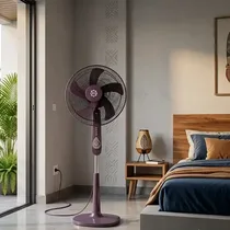 Ventilateur sur pied ND 18 pouces avec base ronde stable et hauteur réglable