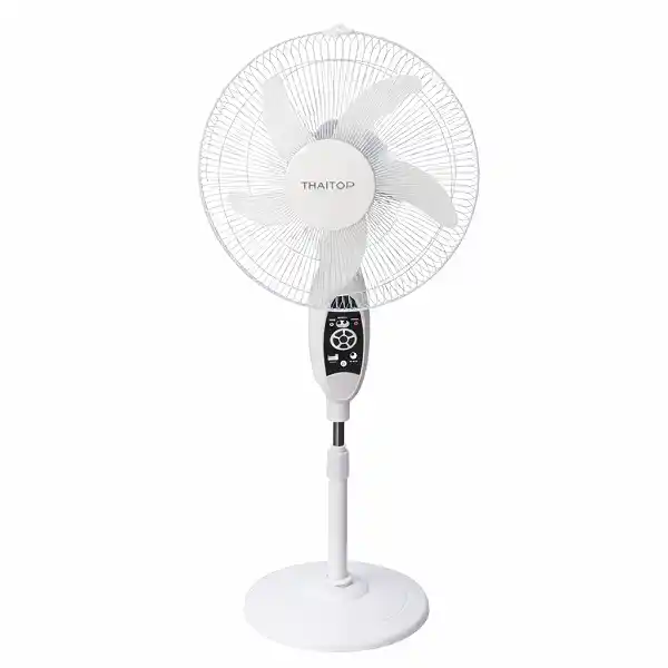Ventilateur sur pied rechargeable solaire THAITOP 16 pouces blanc