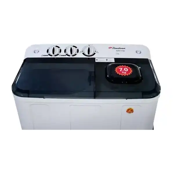 Double cuve de la machine à laver Binatone BWM-070B avec compartiment lavage et essorage
