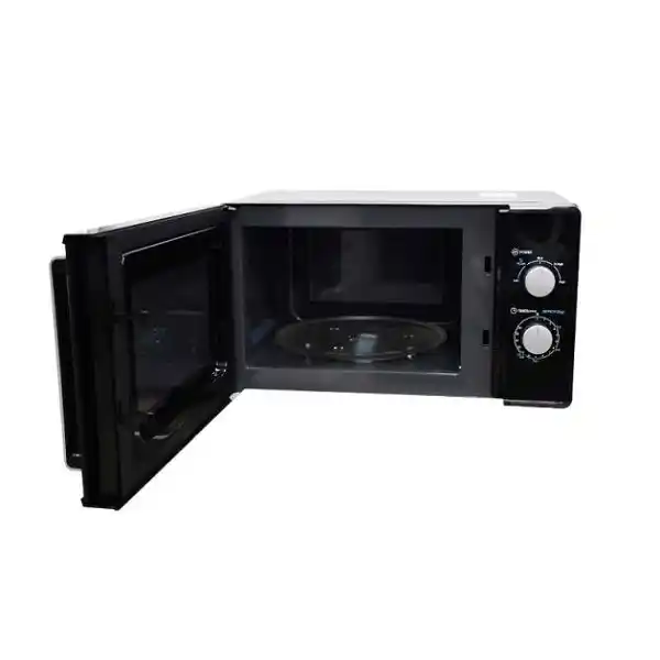 Intérieur du micro-onde Binatone 25L facile à nettoyer.