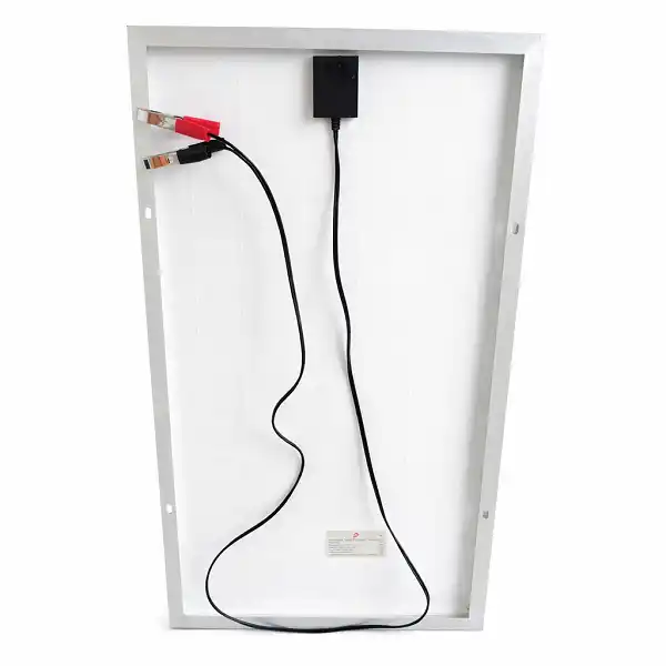 Panneau solaire JZ 30W utilisé pour l'éclairage LED et les petits équipements.