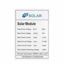 Panneau photovoltaïque TP Solar 60W disponible au Cameroun.