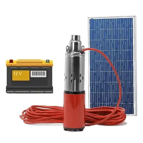 Pompe solaire 24V en acier inoxydable compatible panneau solaire 300W.