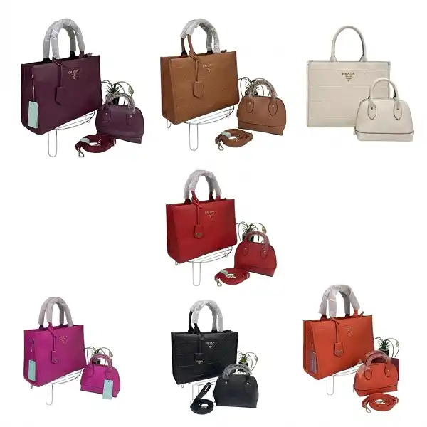 Sac Prada motif géométrique triangulaire en cuir